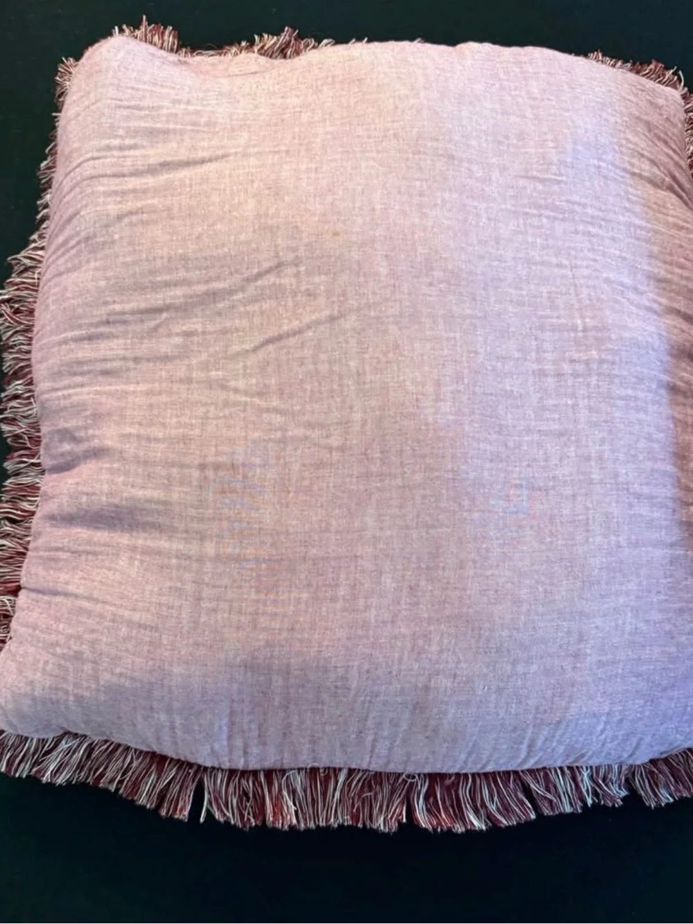 Plum Colored Fringe Throw Pillows - Set of 2